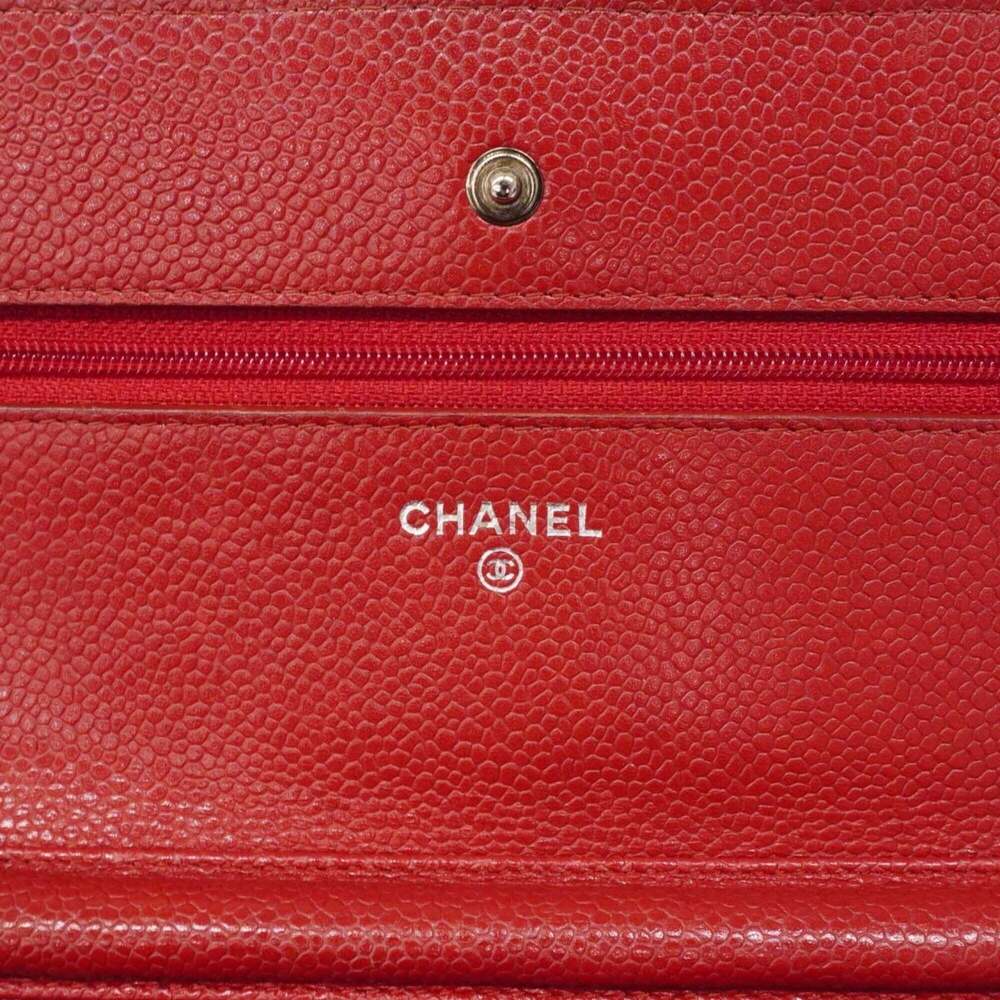 CHANEL Red Caviar Leather Wallet - Picture 5 of 11